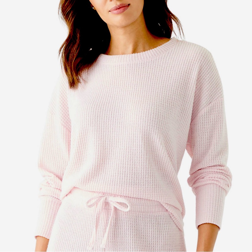 Olive & Oak Women's Cozy Knit Crew T Shirt L Hush Pink